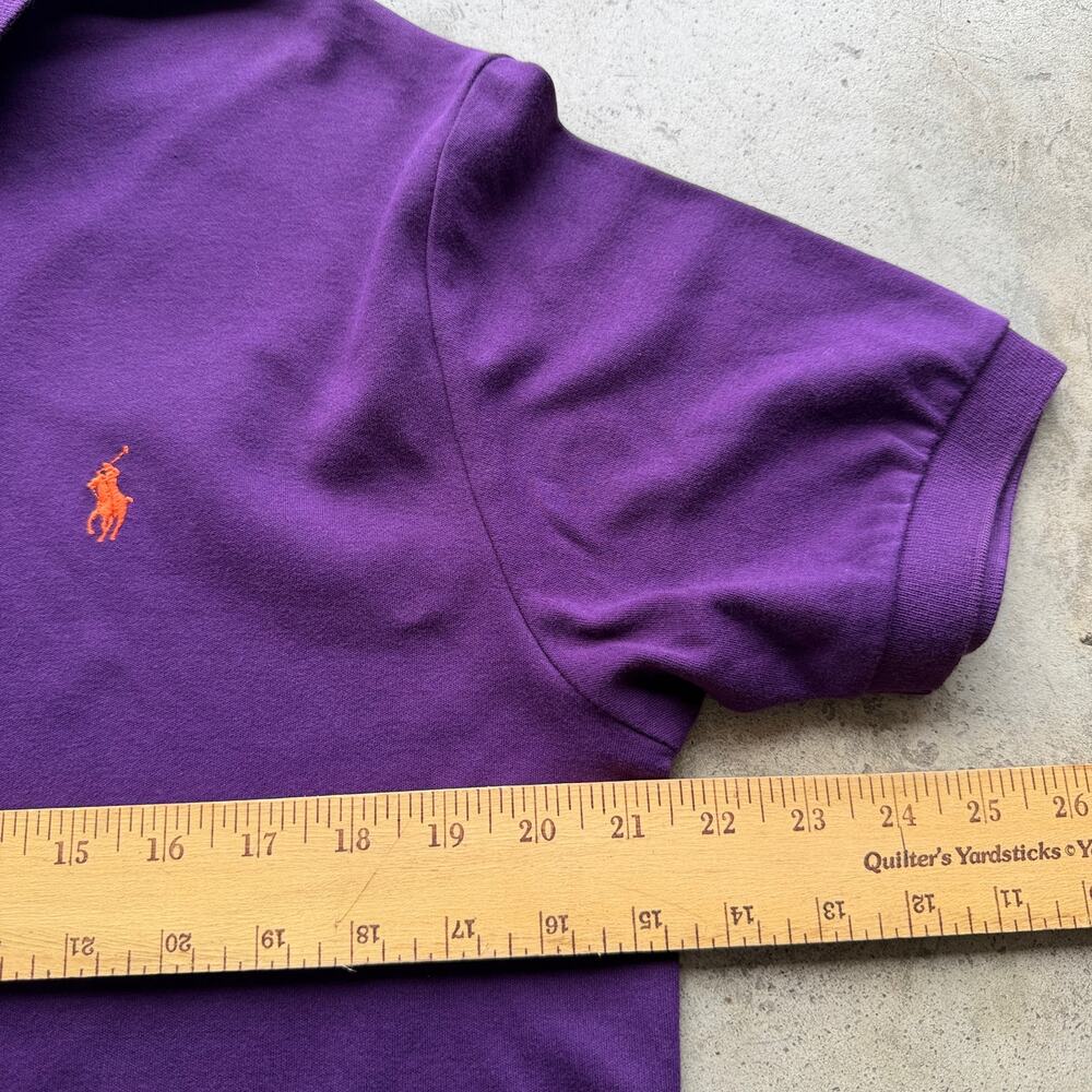 Vintage 90s Ralph Lauren Polo Purple Orange Pony Shirt Style M - Picture 7 of 7